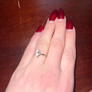 Marquis crystal 10k gold ring